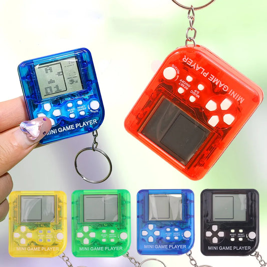 Pocket Mini Classic Game Machine Keychain Anti Lost Key Ring Children Handheld Retro Nostalgic Game Console Video Game Players